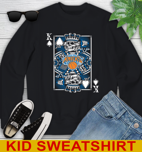 New York Knicks NBA Basketball The King Of Spades Death Cards Shirt Youth Sweatshirt