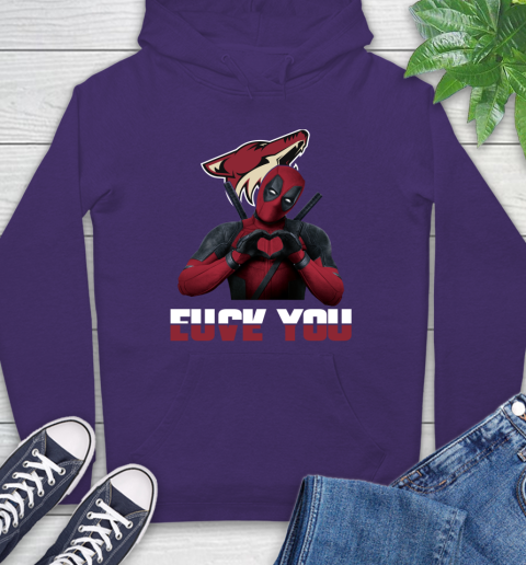 NHL Arizona Coyotes Deadpool Love You Fuck You Hockey Sports Hoodie 5