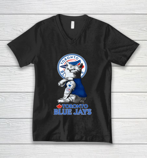 MLB Baseball My Cat Loves Toronto Blue Jays V-Neck T-Shirt