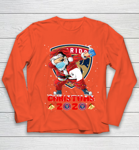 Florida Panthers Funny Santa Claus Dabbing Christmas 2020 NHL Youth Long Sleeve 3