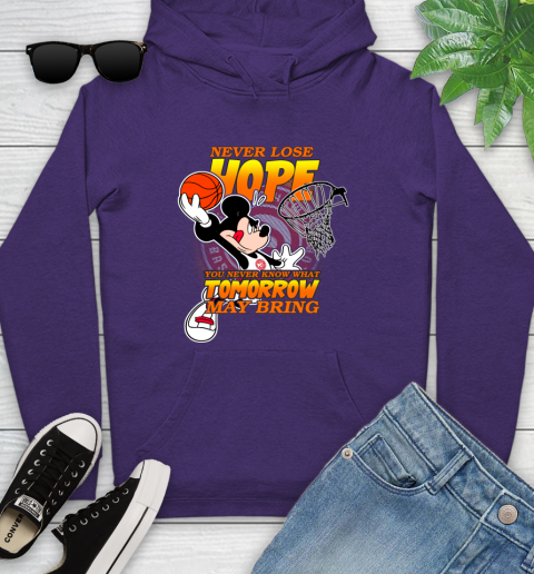 Atlanta Hawks NBA Basketball Mickey Disney Never Lose Hope Youth Hoodie 5