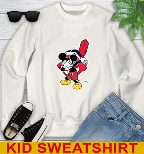 Cleveland Indians MLB Baseball Dabbing Mickey Disney Sports Youth Sweatshirt