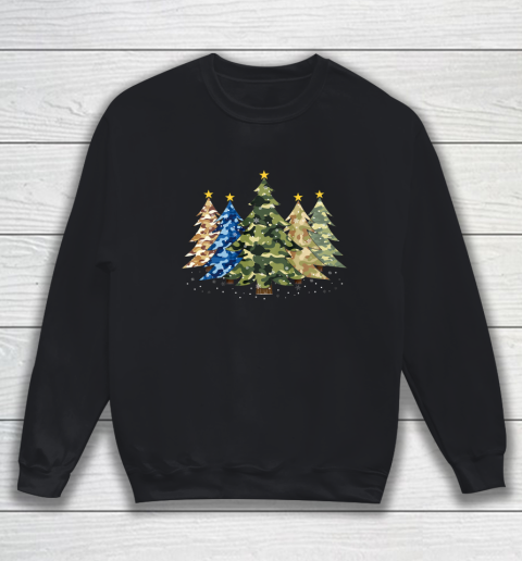 Camo Print Christmas Trees with Camouflage Print Xmas Sweatshirt