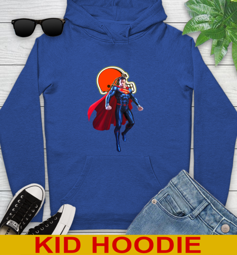 NFL Superman DC Sports Football Cleveland Browns Youth Hoodie 10