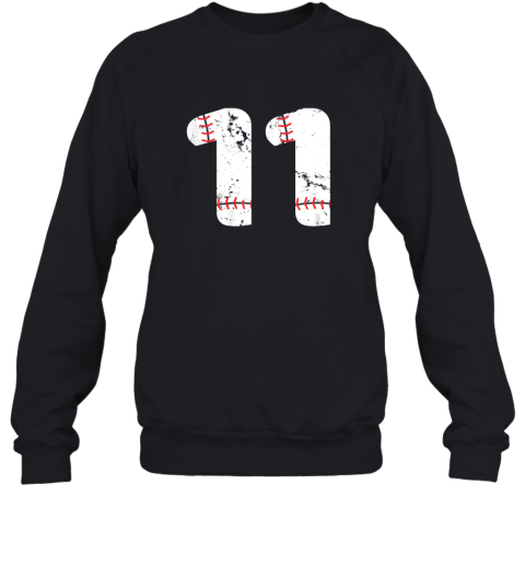 Number #11 BASEBALL Vintage Distressed Team Sweatshirt