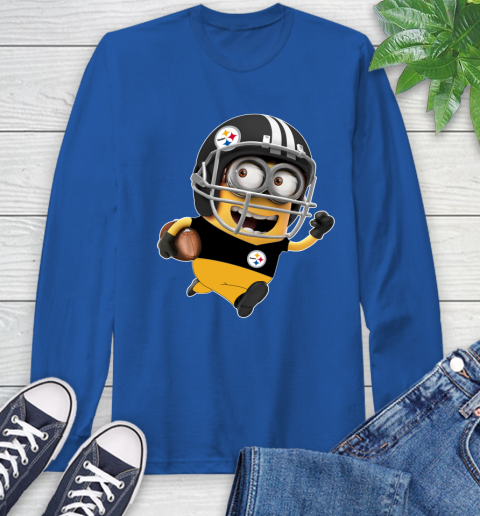 NFL Pittsburgh Steelers Minions Disney Football Sports Long Sleeve T-Shirt 9