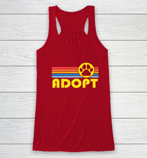 Rescue Animal Adoption Adopt Cat or Dog Vintage Retro Sunset Racerback Tank 4