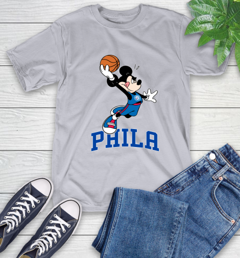 NBA Basketball Philadelphia 76ers Cheerful Mickey Mouse Shirt T-Shirt 6