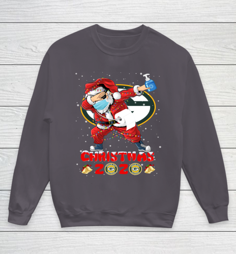 Green Bay Packers Funny Santa Claus Dabbing Christmas 2020 NFL Youth Sweatshirt 5