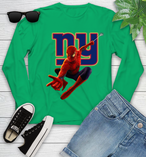 NFL Spider Man Avengers Endgame Football New York Giants Youth Long Sleeve 6