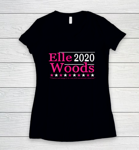 Elle 2020 Woods Whoever Said Orange is The New Pink Women's V-Neck T-Shirt