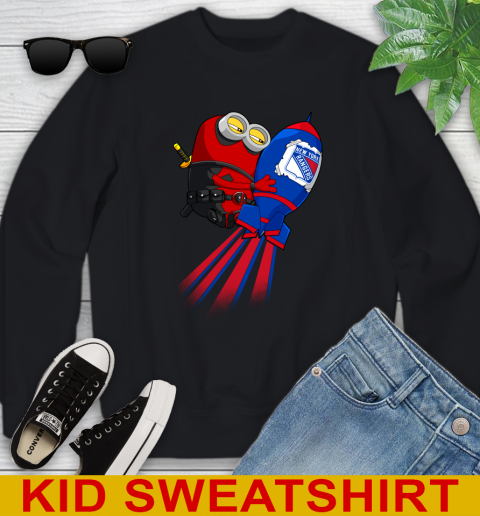 NHL Hockey New York Rangers Deadpool Minion Marvel Shirt Youth Sweatshirt