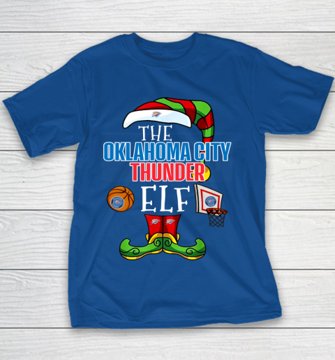 Oklahoma City Thunder Christmas ELF Funny NBA Youth T-Shirt 6