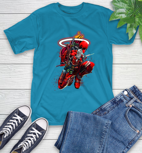NBA Deadpool Marvel Comics Sports Basketball Miami Heat T-Shirt 8