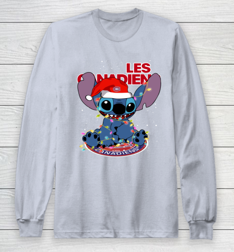 Montreal Canadiens NHL Hockey noel stitch Christmas Long Sleeve T-Shirt 4