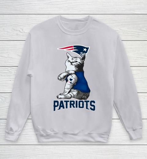 NFL Football My Cat Loves New England Patriots Youth Sweatshirt 3