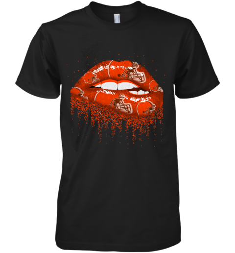 Biting Glossy Lips Sexy Cleveland Browns NFL Football Premium Men's T-Shirt