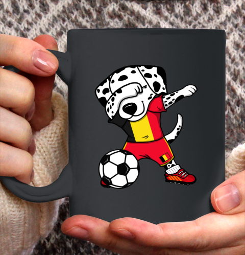 Dabbing Dalmatian Belgium Soccer Fan Jersey Belgian Football Ceramic Mug 11oz