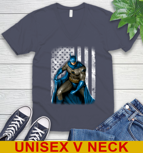Carolina Panthers NFL Football Batman DC American Flag Shirt V-Neck T-Shirt 7