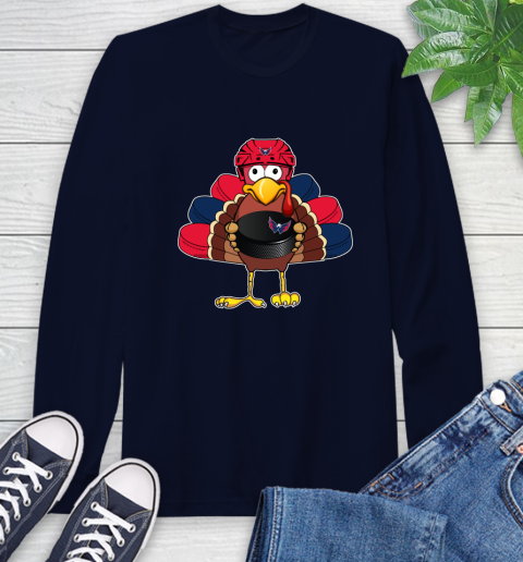 Washington Capitals Turkey Thanksgiving Day Long Sleeve T-Shirt 4