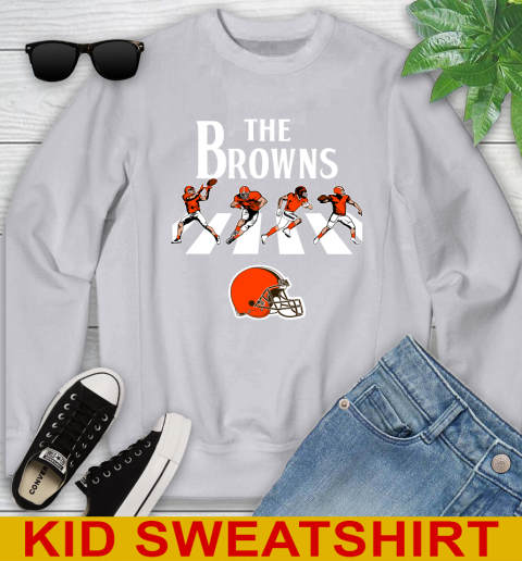 NFL Football Cleveland Browns The Beatles Rock Band Shirt Youth Sweatshirt 3