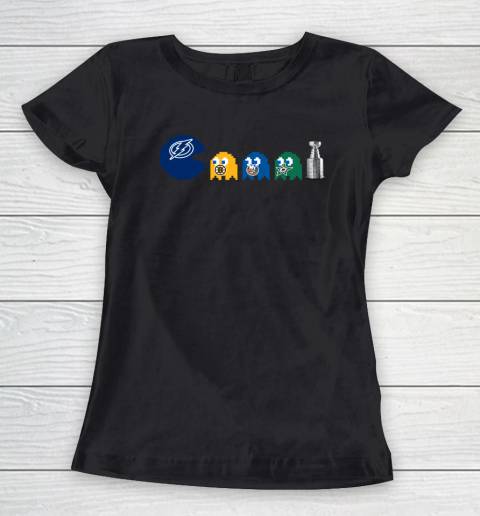 Tampa Bay Lightning x Pacman Create History For Stanley Cup Women's T-Shirt 2
