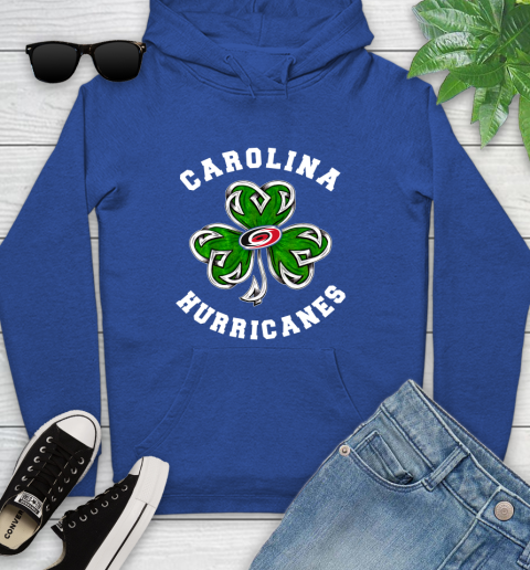 NHL Carolina Hurricanes Three Leaf Clover St Patrick's Day Hockey Sports Youth Hoodie 11