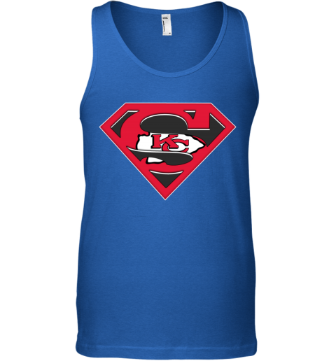 NFL Kansas City Chiefs LOGO Superman juso nfl kansas city chiefs logo superman unisex tank 17 front royal