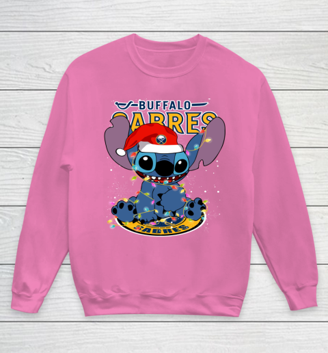 Buffalo Sabres NHL Hockey noel stitch Christmas Youth Sweatshirt 3