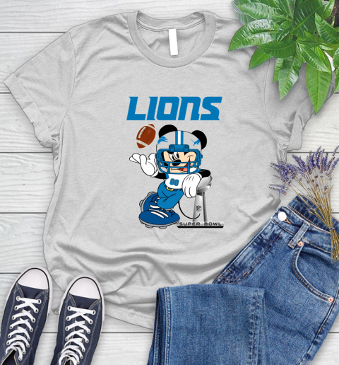 NFL Detroit Lions Mickey Mouse Disney Super Bowl Football T Shirt Women's T-Shirt