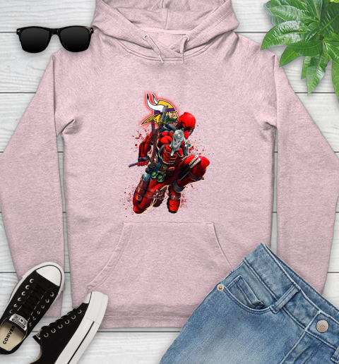 NFL Deadpool Marvel Comics Sports Football Minnesota Vikings Youth Hoodie 10