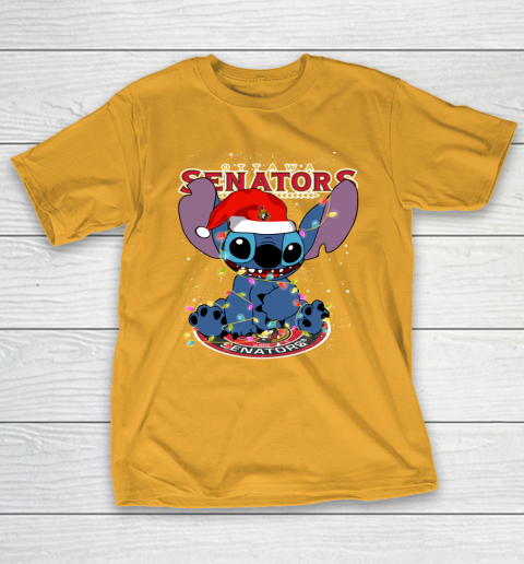 Ottawa Senators NHL Hockey noel stitch Christmas T-Shirt 2