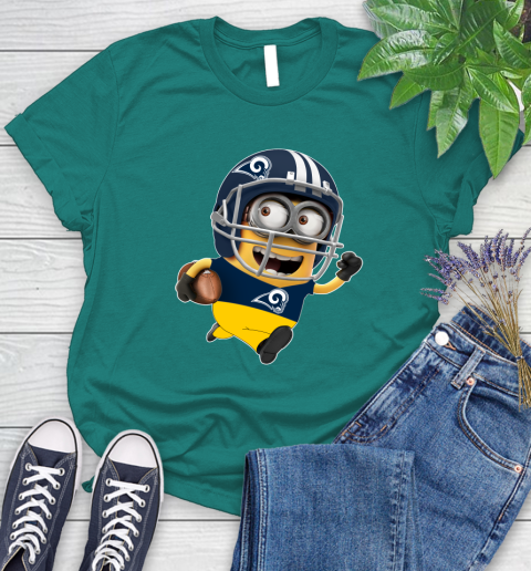 NFL Los Angeles Rams Minions Disney Football Sports Women's T-Shirt 12