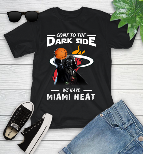 NBA Come To The Dark Side We Have Miami Heat Star Wars Darth Vader Basketball Youth T-Shirt