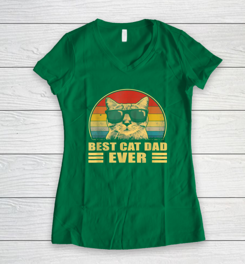 Best Cat Dad Ever Bump Fit Father's Day Gift Daddy Women's V-Neck T-Shirt 3