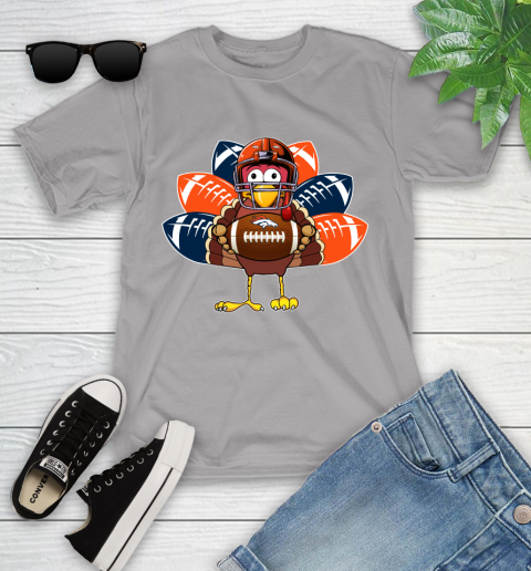Denver Broncos Turkey Thanksgiving Day Youth T-Shirt 4