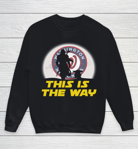 Washington Nationals MLB Baseball Star Wars Yoda And Mandalorian This Is The Way Youth Sweatshirt