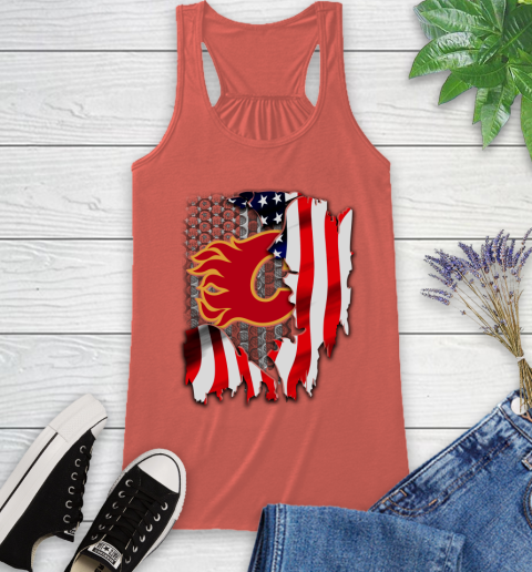 Calgary Flames NHL Hockey American Flag Racerback Tank - Image 4