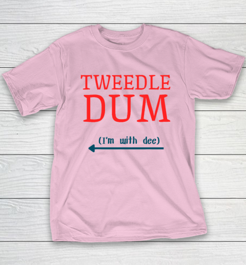 Tweedle Dum I'm With Dee Couple And Friends Funny Lazy Costume Youth T-Shirt 6