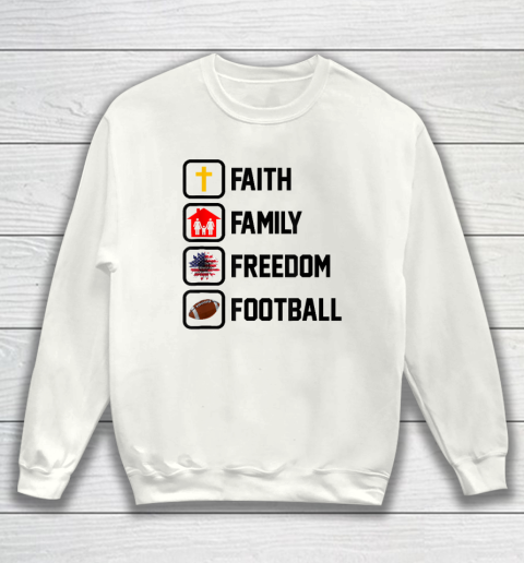 Faith Family Freedom Football Christian Sweatshirt
