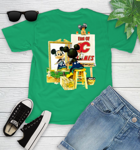 NHL Hockey Calgary Flames Mickey Drawing Shirt 100