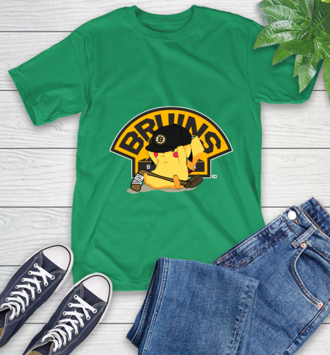NHL Pikachu Hockey Sports Boston Bruins T-Shirt 7