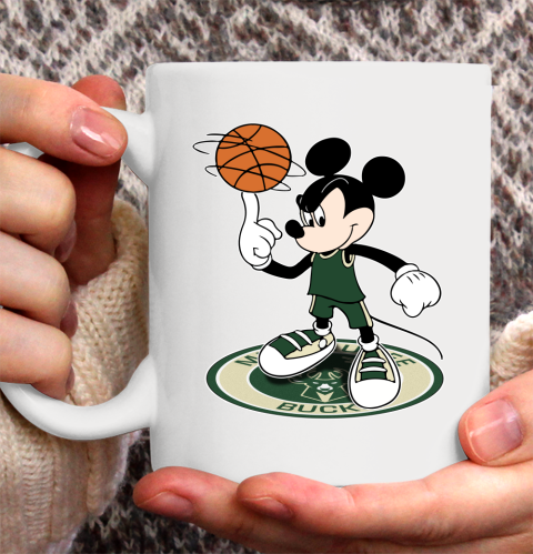 NBA Basketball Milwaukee Bucks Cheerful Mickey Disney Shirt Ceramic Mug 15oz 2
