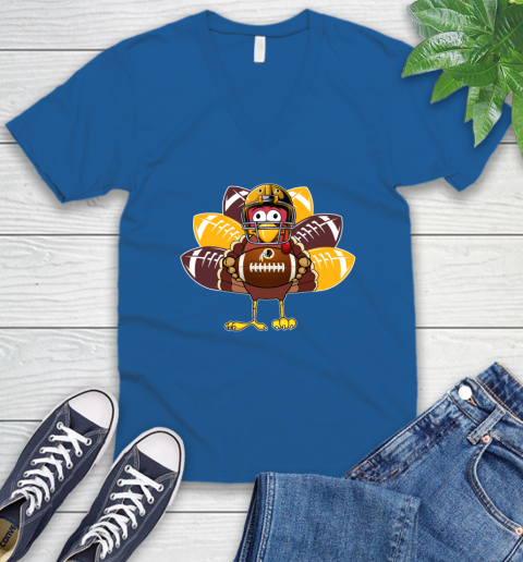Washington Redskins Turkey Thanksgiving Day V-Neck T-Shirt 6