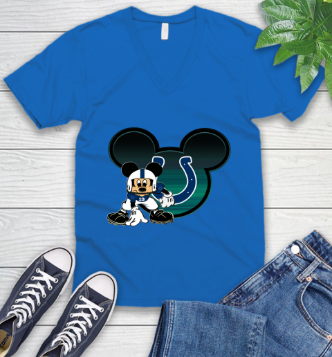 NFL Indianapolis Colts Mickey Mouse Disney Football T Shirt V-Neck T-Shirt 6