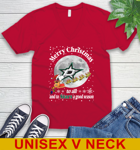 Dallas Stars Merry Christmas To All And To Stars A Good Season NHL Hockey Sports V-Neck T-Shirt 6