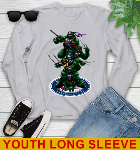 MLB Baseball Minnesota Twins Teenage Mutant Ninja Turtles Shirt Youth Long Sleeve 6