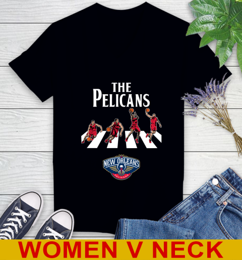 NBA Basketball New Orleans Pelicans The Beatles Rock Band Shirt Women's V-Neck T-Shirt