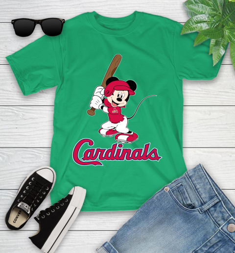 MLB Baseball St.Louis Cardinals Cheerful Mickey Mouse Shirt Youth T-Shirt 6
