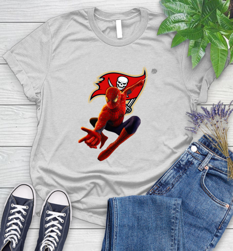 NFL Spider Man Avengers Endgame Football Tampa Bay Buccaneers Women's T-Shirt